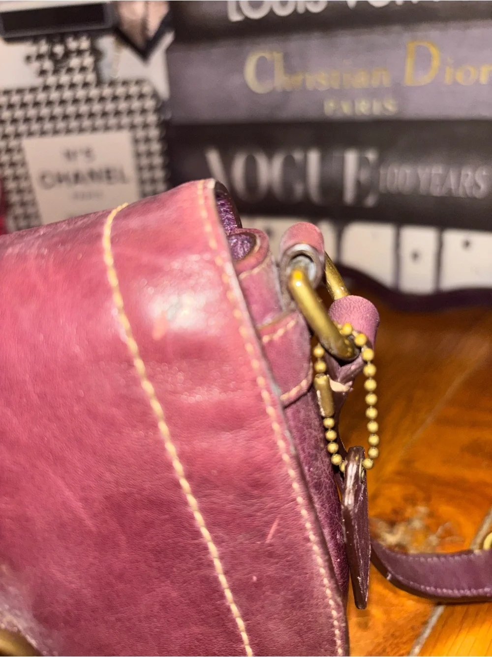 Coach Vintage Legacy Garcia Mini Burgundy Leather Crossbody Bag COA